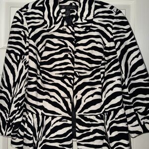 INC International Concepts Black and White Animal Print Jacket